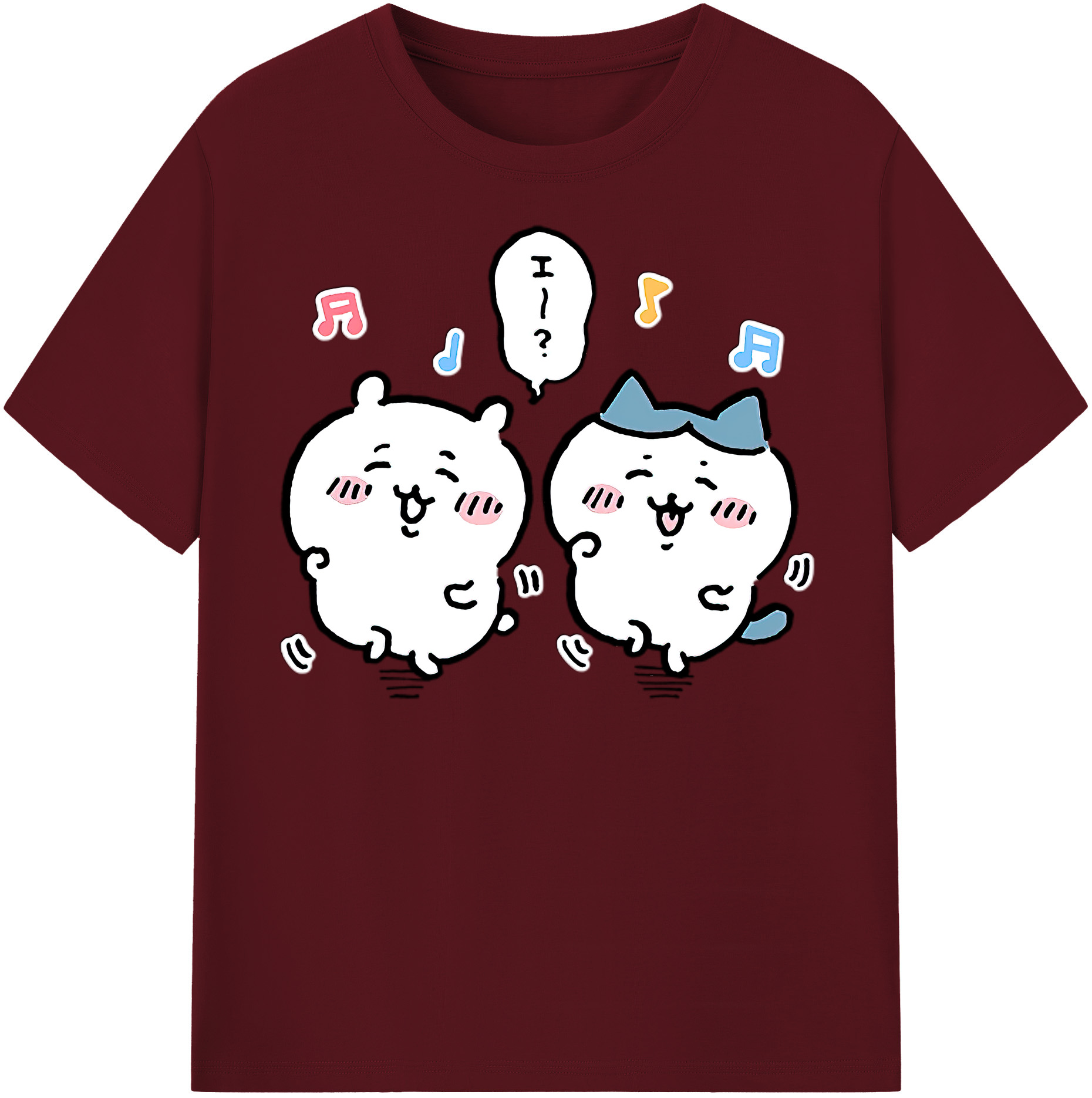 （画像用） ちいかわ ハチワレ Chii-kawa hachiware 綿100％半袖Tシャツ（フロントプリント）